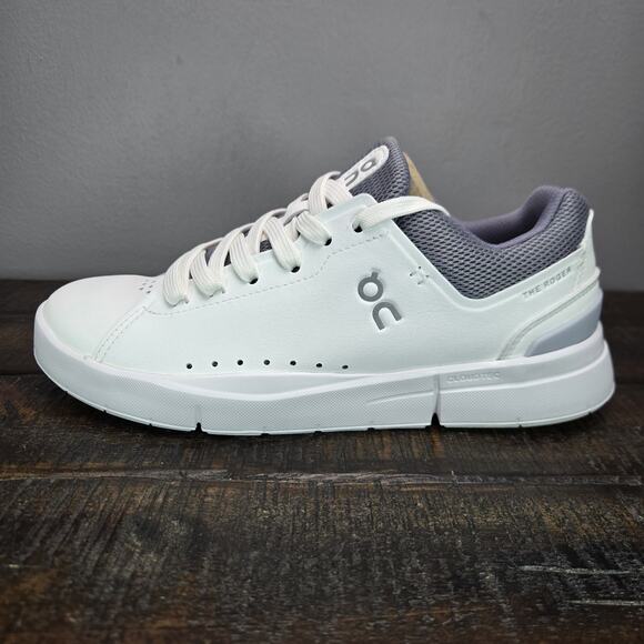 NEW On Cloud The Roger Advantage Womens Size 6.5 Court Tennis Shoes White Fossil - Picture 7 of 12